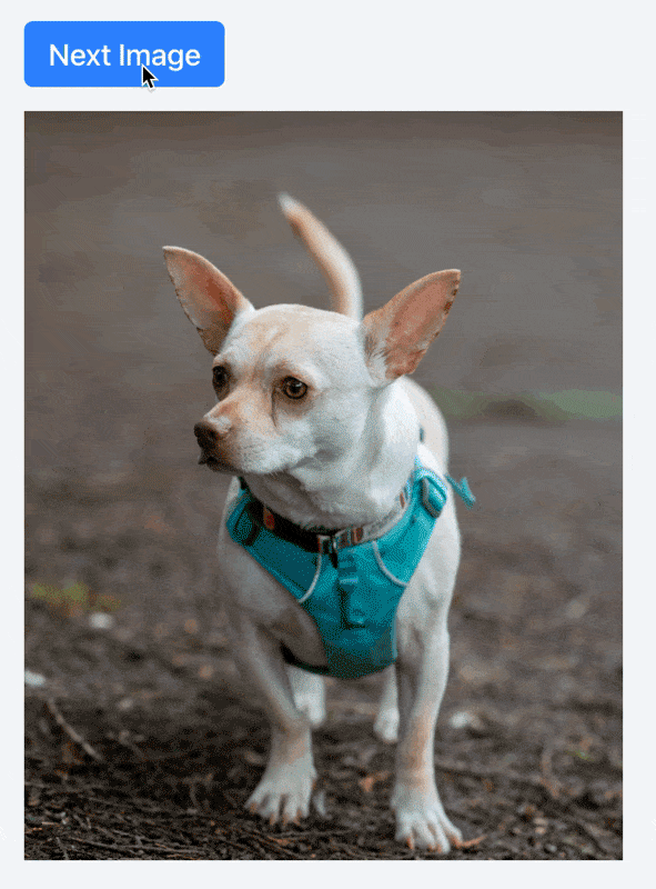 gif of view transitions now with non clickable button