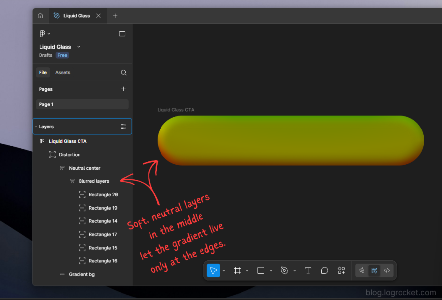 Blurred inner layers for keeping gradient near edges