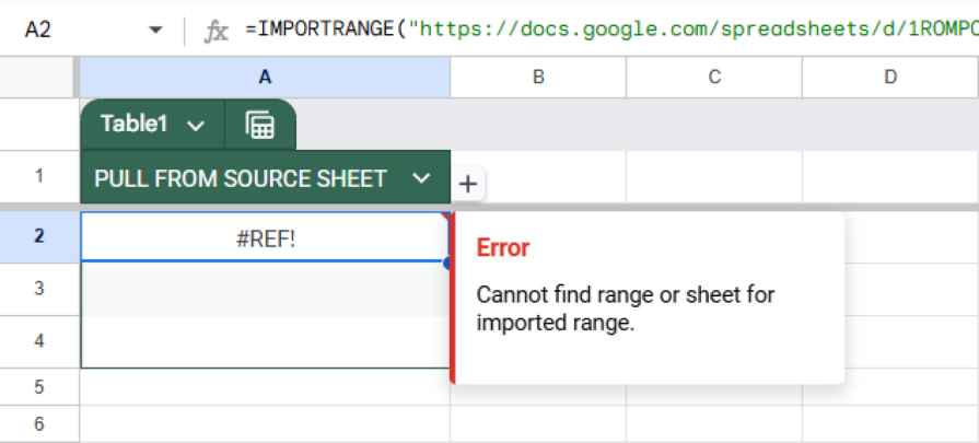 Google Sheets Indirect Dependency UX