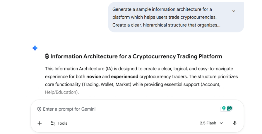 Gemini For Sample Information Architecture