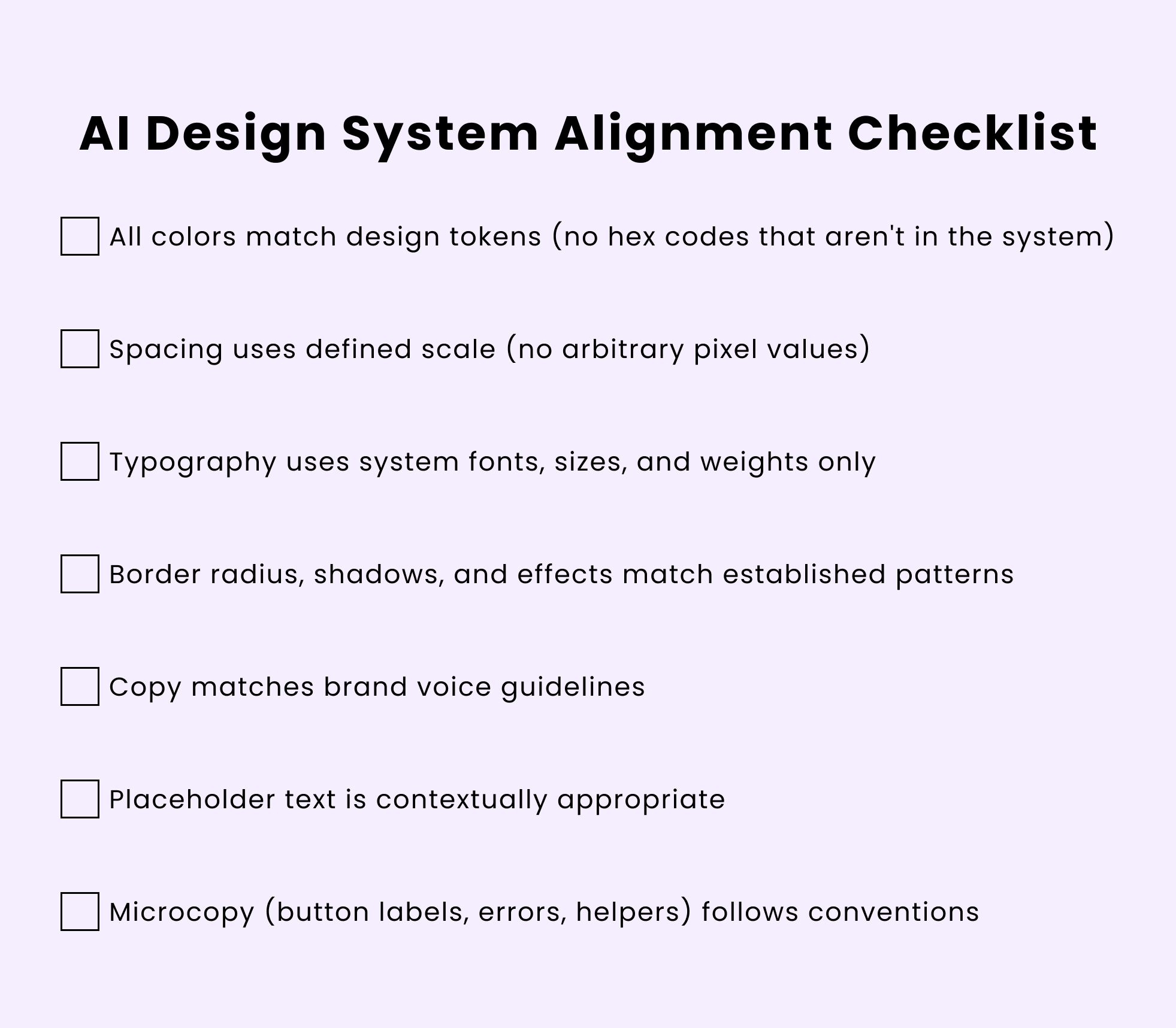 AI Design System Alignment Checklist
