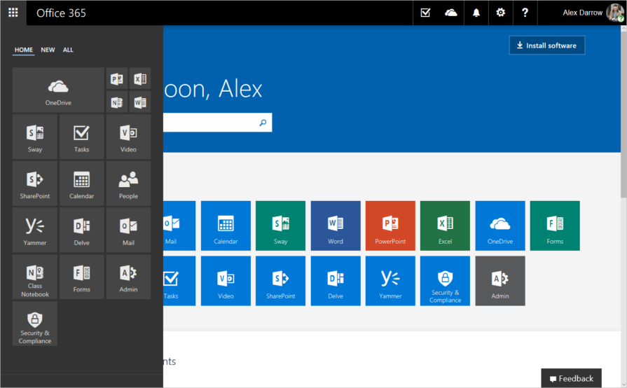 Microsoft 365 app launcher