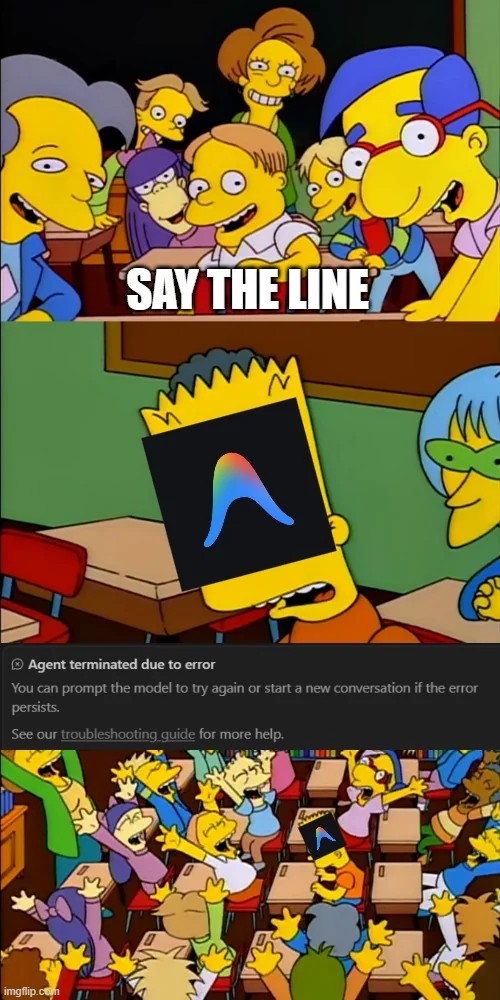 Reddit post humorously illustrating the frustrating experience of using Google's Antigravity IDE