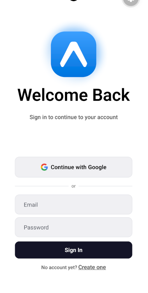 Better Auth sign-in screen with email and password fields in an Expo React Native app