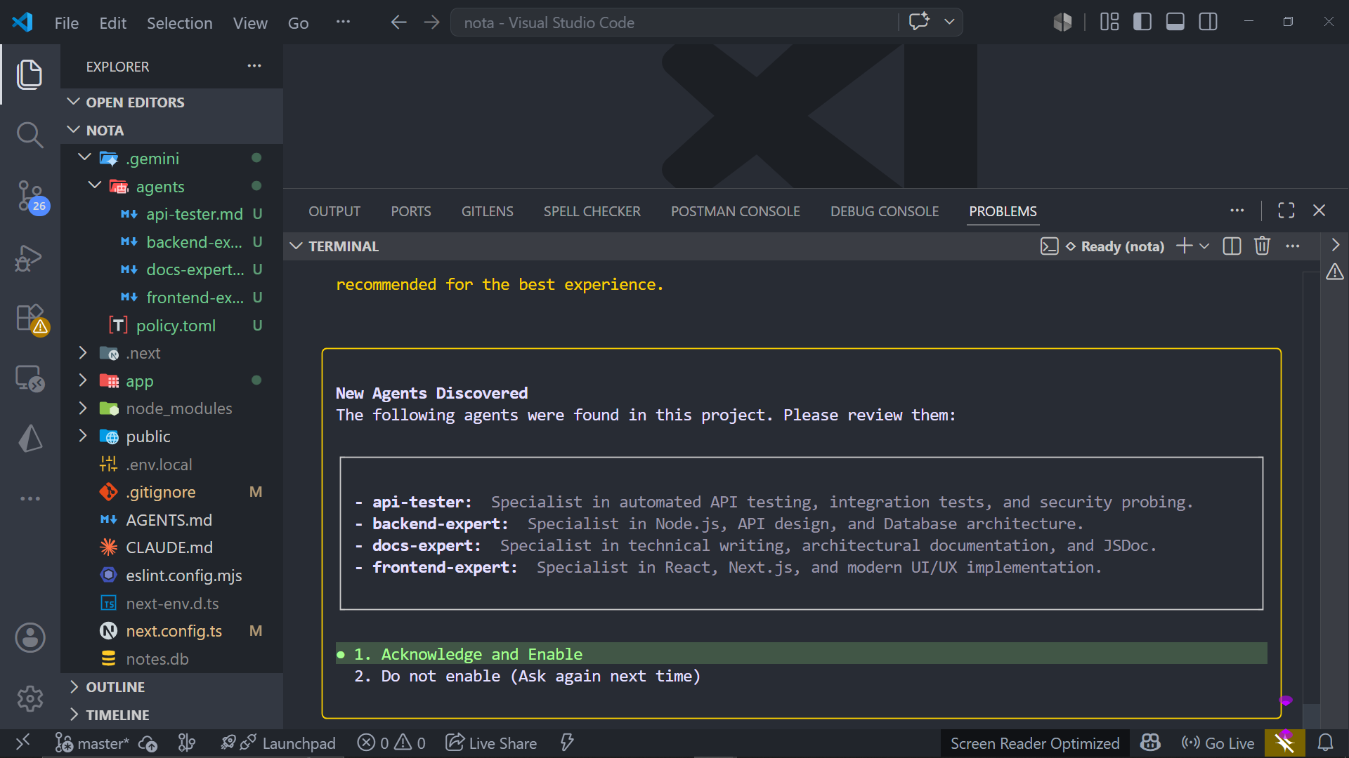 Gemini CLI permission prompt asking user to approve subagent tool access before execution