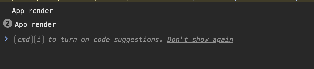 Console logs showing repeated renders while typing in the React search input