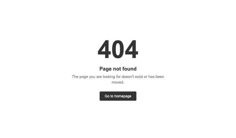 Basic 404 page generated from the prompt “Make me a 404 page”