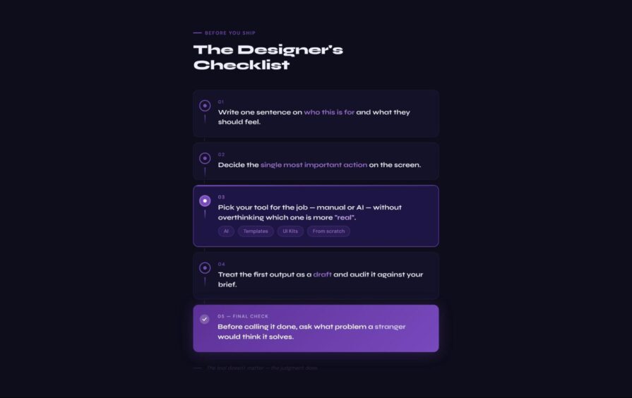 The designer’s checklist